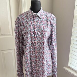 Apt. 9 Men's Red and Blue Floral Button Down Shirt